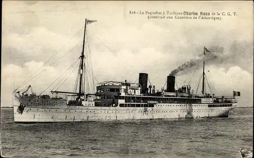 Ak Paquebot Charles Roux, CGT, French Line