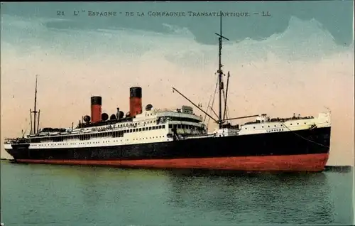 Ak Paquebot Espagne, CGT French Line
