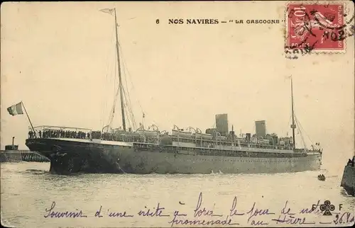Ak Paquebot La Gascogne, CGT French Line