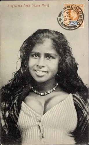 Ak Sri Lanka Ceylon, Singhalese Ayah, Nurse Maid
