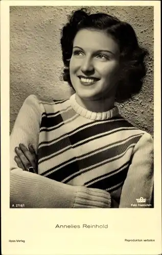 Ak Schauspielerin Annelies Reinhold, Portrait