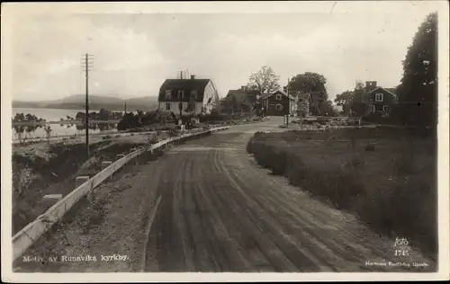 Ak Runnvika Schweden, kyrkby, Straßenpartie