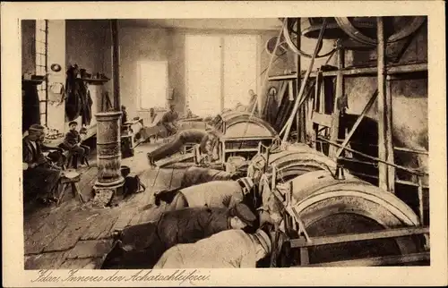 Ak Idar Oberstein an der Nahe, Inneres der Achatschleiferei