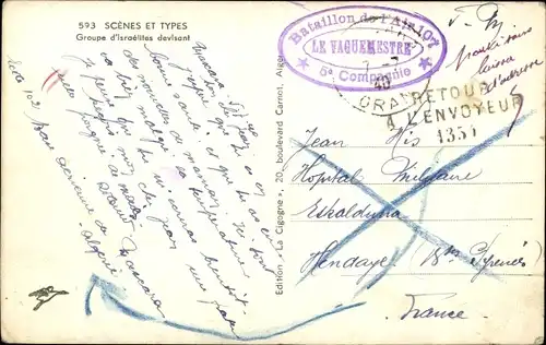 Judaika Ak Scenes et Types, Groupe d'Israelites devisant, Juden