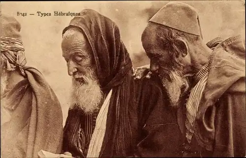 Judaika Ak Types Hébraiques, Portrait von zwei Juden
