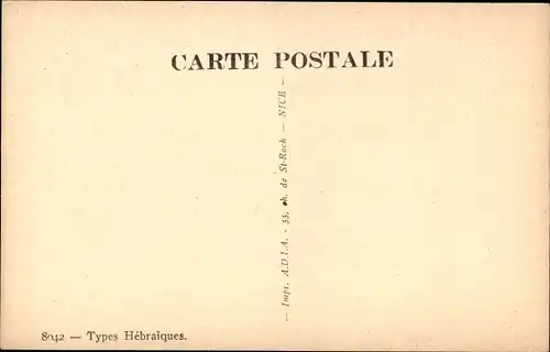 Judaika Ak Types Hébraiques, Portrait von zwei Juden