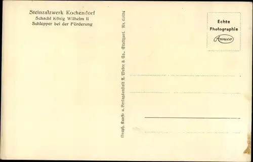 Ak Kochendorf Bad Friedrichshall in Württemberg, Steinsalzwerk, Schacht König Wilhelm II