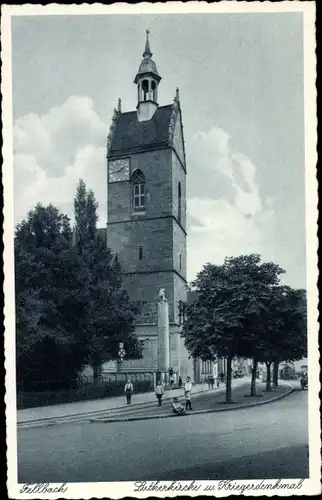 Ak Fellbach in Baden Württemberg, Lutherkirche, Kriegerdenkmal
