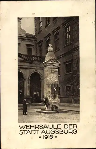 Ak Augsburg in Schwaben, Wehrsäule, Nagelung