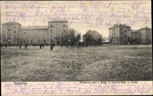 Ak Berlin Spandau, Kaserne des 1. Batl. 5. Garde Regiment zu Fuß