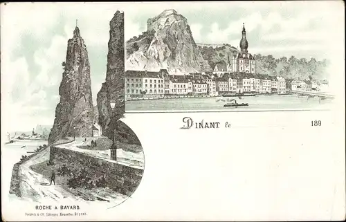 Litho Dinant Wallonien Namur, Roche a Bayard, Citadelle, Eglise