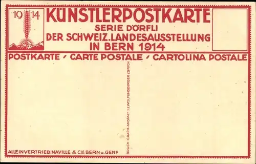 Künstler Ak Bern Stadt Schweiz, Schweiz. Landesausstellung 1914, Dörfli