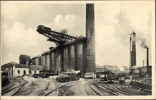 Ak Couillet Charleroi Hennegau, Usines Metallurgiques du Hainaut, hauts fourneaux