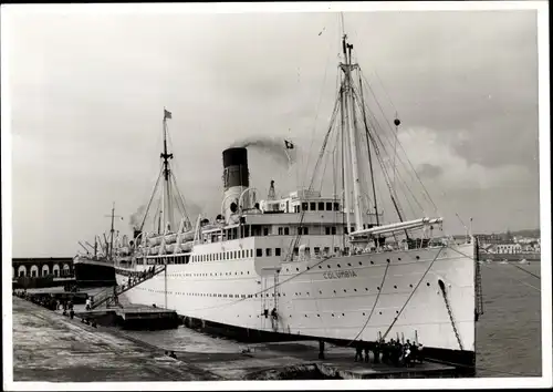 Foto Dampfer Columbia in einem Hafen, Anchor Line ?