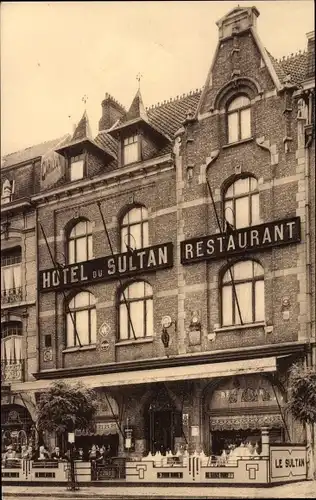 Ak Ypres Ypern Westflandern, Hotel du Sultan, Restaurant, Grand' Place