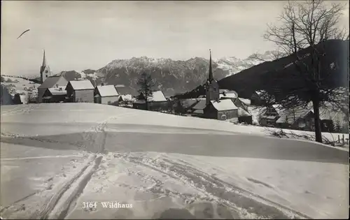Ak Wildhaus Kanton St Gallen Schweiz, Blick auf den Ort im Winter