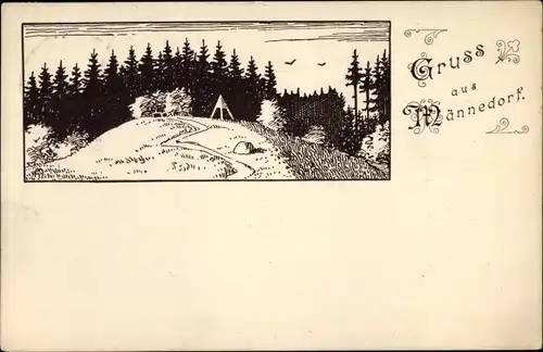 Ak Männedorf Kanton Zürich Schweiz, Landschaft, Wald