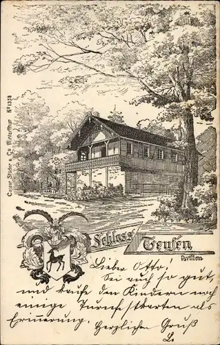 Wappen Litho Teufen Kanton Appenzell Ausserrhoden Schweiz, Schloss Teufen, Pavillon