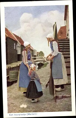 Ak Marken Nordholland Niederlande, Mädchen in Volkstrachten