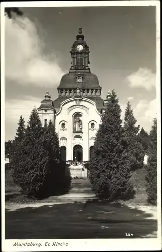 Ak Moritzburg in Sachsen, Ev. Kirche