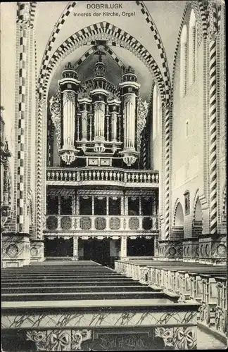 Ak Dobrilugk Doberlug, Schlosskirche, Innenansicht, Orgel