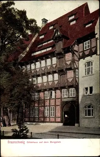 Ak Braunschweig in Niedersachsen, Gildehaus auf dem Burgplatz
