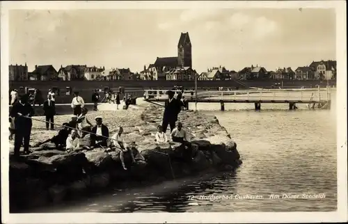 Ak Nordseebad Döse Cuxhaven, Partie am Döser Seedeich, Steg