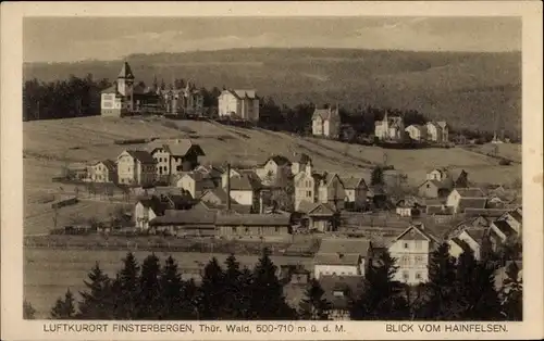 Ak Finsterbergen Friedrichroda im Thüringer Wald, Blick vom Hainfelsen