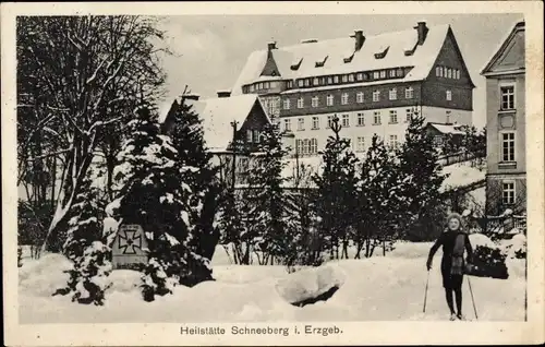 Ak Schneeberg im Erzgebirge, Heilstätte, Winter