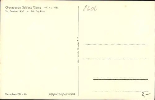 Ak Sohland an der Spree Lausitz, Grenzbaude
