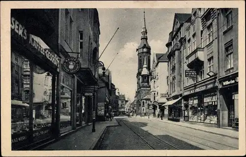 Ak Hagen in Westfalen, Frankfurter Straße, Kaisers Kaffee Geschäft, Blick auf Kirchturm