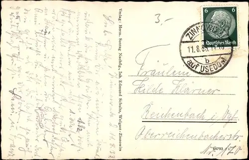 Ak Ostseebad Zinnowitz auf Usedom, Strand mit Brücke