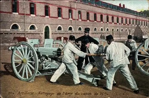 Ak Artillerie, Nettoyage de l'ame du canon de 75, Geschütz