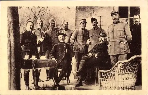 Ak Barbot et Petain a la veille de l'Offensive d'Artois, Allegret, Combes, Stirn, Kreitmann, I WK