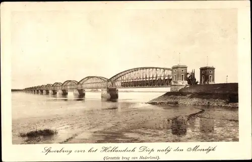 Ak Moerdijk Nordbrabant Niederlande, Spoorbrug over het Hollandsch Diep