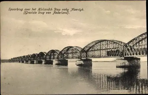 Ak Moerdijk Nordbrabant Niederlande, Spoorbrug over het Hollandsch Diep