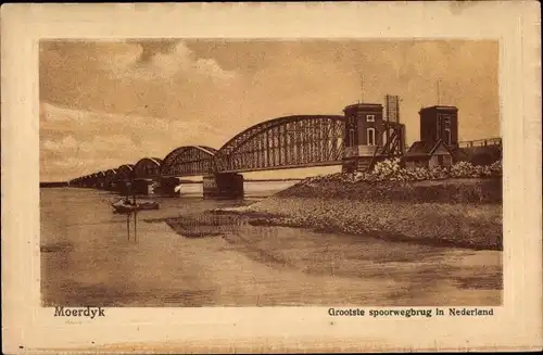 Ak Moerdijk Nordbrabant Niederlande, Spoorbrug