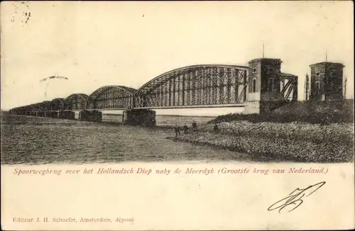 Ak Moerdijk Nordbrabant Niederlande, Spoorbrug