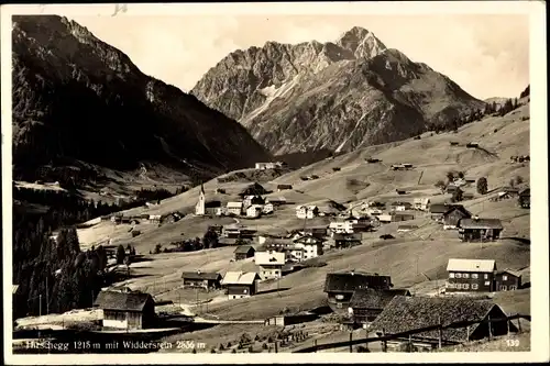 Ak Hirschegg Mittelberg im Kleinwalsertal Vorarlberg, Widderstein, Panorama