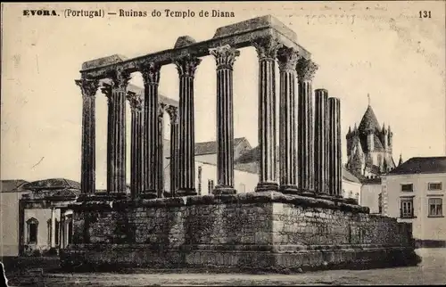 Ak Évora Portugal, Ruinas do Templo de Diana