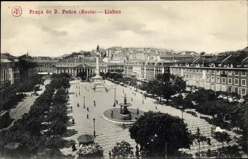 Ak Lisboa Lissabon Portugal, Praca de D. Pedro (Rocio)