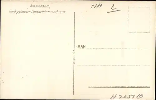 Ak Amsterdam Nordholland Niederlande, Kerkgebouw Spaarndammerbuurt