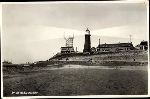 Ak Ijmuiden Velsen Nordholland Niederlande, Kustwacht, Leuchtturm