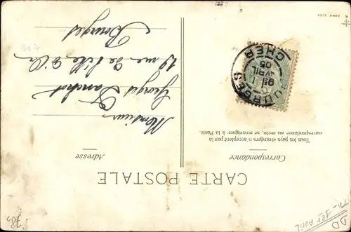 Ak 1. April, Ier Avril, Mann mit Regenschirm und Fisch