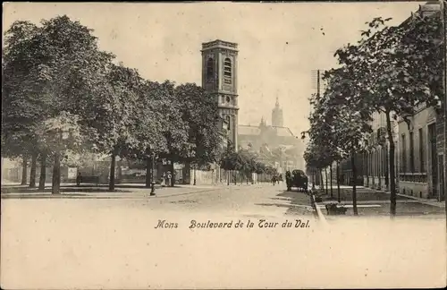 Ak Mons Wallonien Hennegau, Boulevard de la Tour du Val
