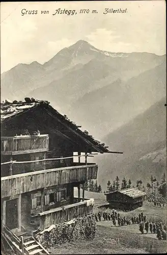 Ak Finkenberg in Tirol, Gasthof Astegg, Zillertal