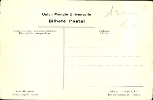 Ak Ponta Delgada Sao Miguel Azoren, Porto artificial e campo entrincheirado americano 1918-1918