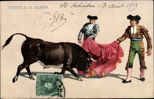 Ak Suerte a la Alimon, Stierkampf, Torero