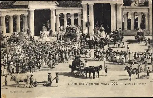 Ak Vevey Kanton Waadt, Fete des Vignerons Vevey 1905, Scenes de l'Hiver