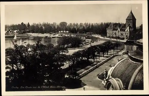 Ak Ouchy Lausanne Kanton Waadt, Les Quais vus de l'Hotel Beau-Rivage